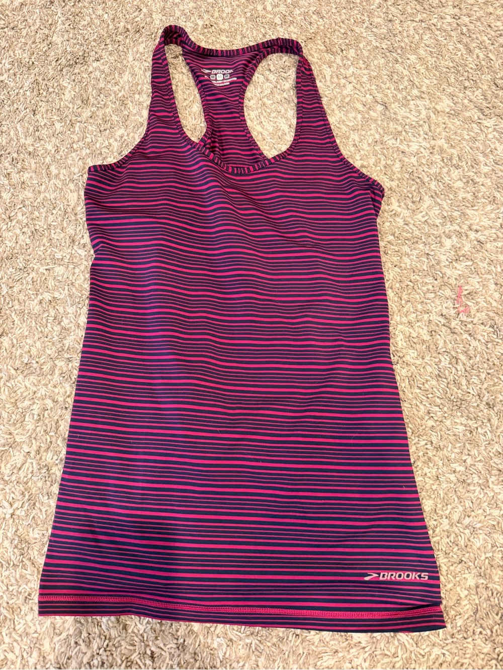 Brooks Purple & Pink Striped Racerback Tank